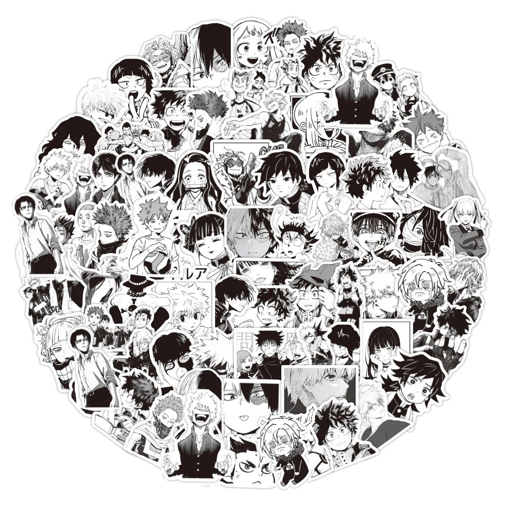 103050100pcs anime stickers mix demon slayer attack on titan sticker skateboard car laptop motorcycle luggage kid sticker toy free global shipping