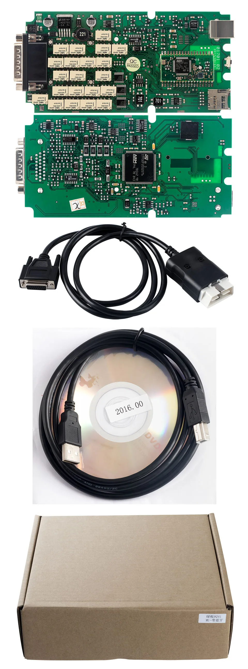 Один зеленый PCB CDP tcs pro многоязычный multidiag pro с bluetooth V2016R1 tcs pro obd2 диагностический инструмент