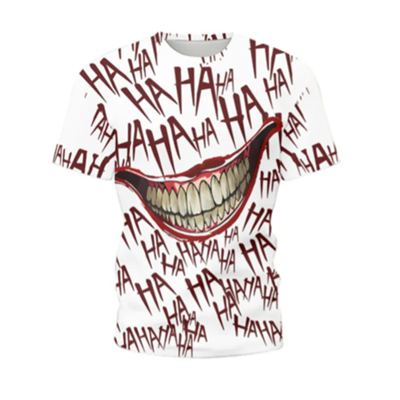 Лидер продаж футболка с 3D принтом клоуна ха мужская летняя коротким рукавом