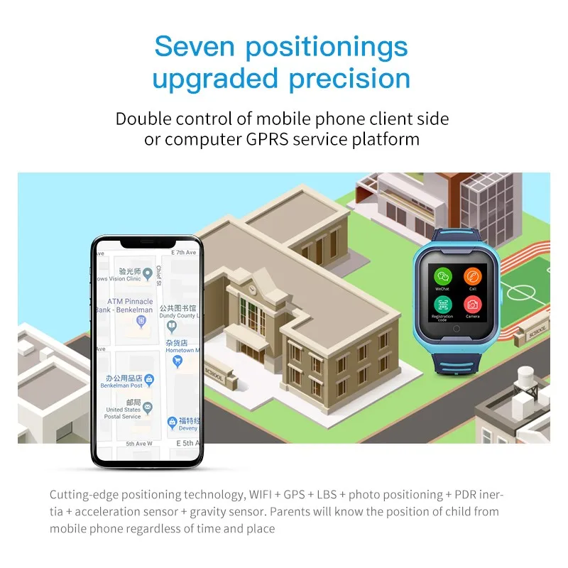 Смарт часы для детей 4G сеть Wi Fi GPS SOS видеозвонок IP67 Водонепроницаемый Будильник