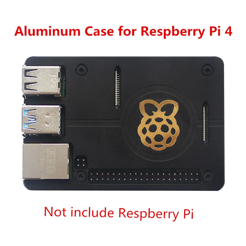 Чехол Raspberry Pi 4B из алюминиевого сплава черная коробка Защитный металлический