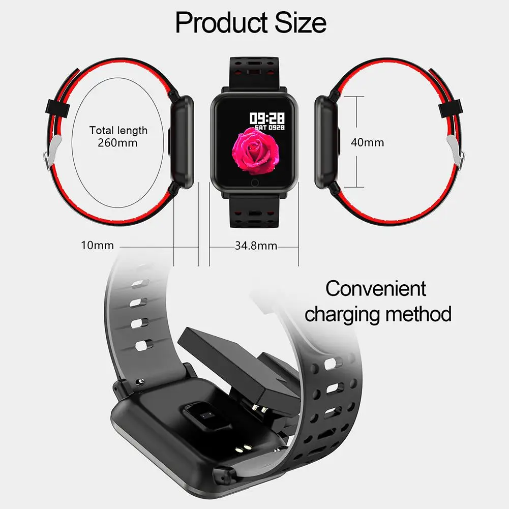 

BINSSAW P11 Heart Rate Blood Pressure Sports Wristband Bluetooth IP67 Waterproof FitnessTracker Smart Bracelet Reloj Inteligente