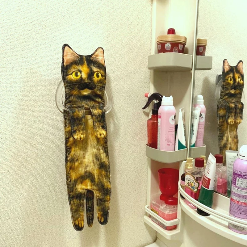 

Newly Cats Microfiber Towel Absorbent Super Cute Cleaning Towel for Home Quick Dry 15x52cm
