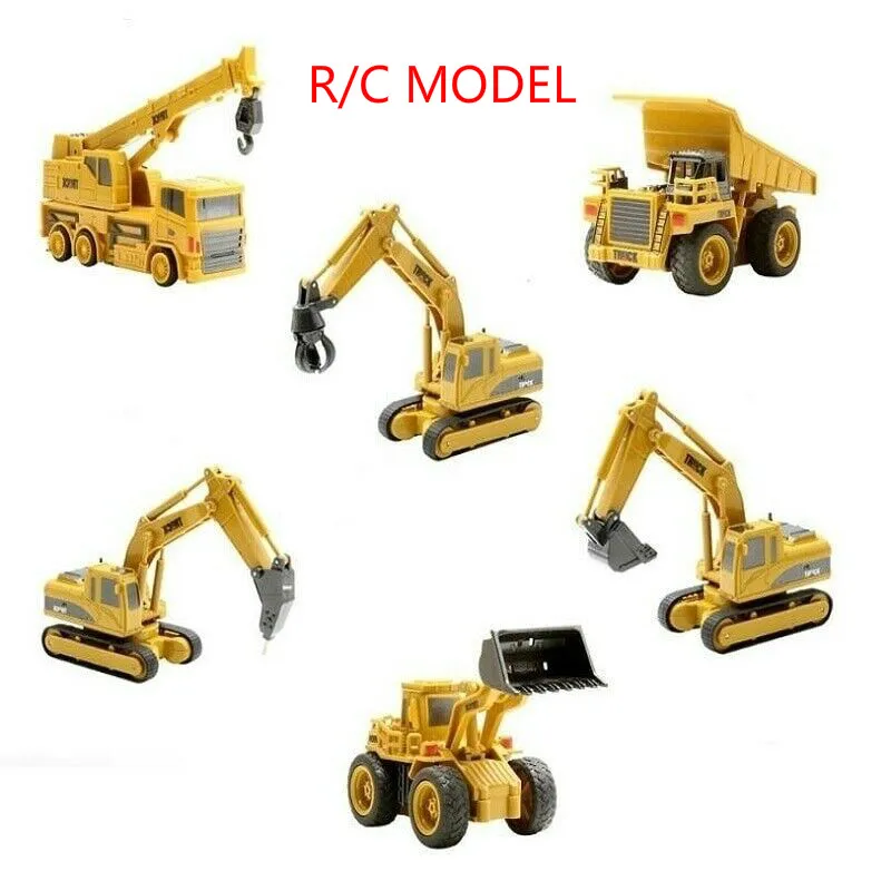Мини радиоуправляемая конструкция фототрактор экскаватор строительный