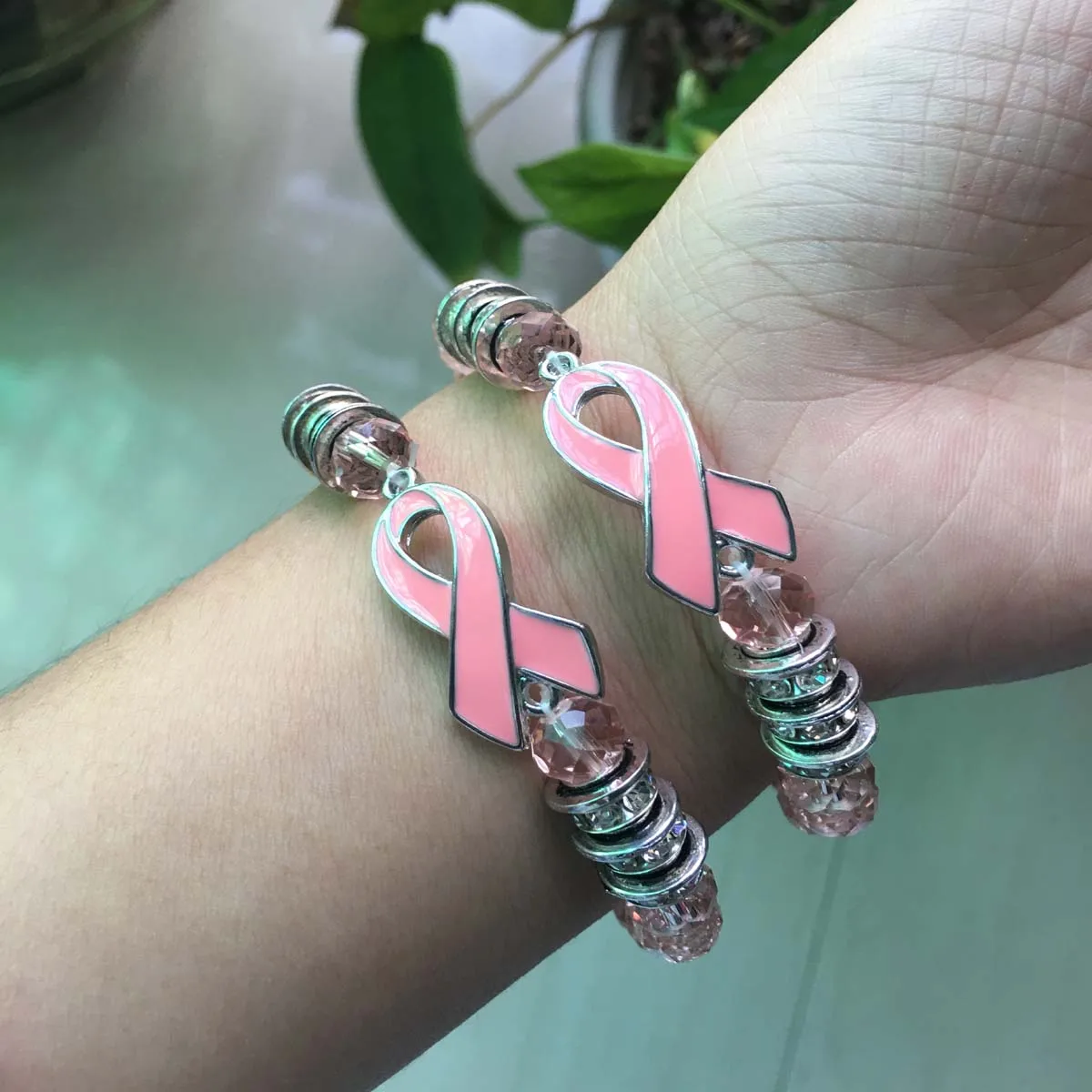 Модные женские хрустальные бусины розовая лента борец с раком груди