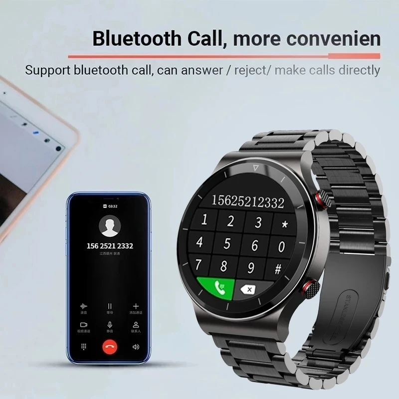 luxury mens smartwatch men sports watch full screen touch bluetooth call heart rate monitoring ip67 waterproof for reloj mujer free global shipping