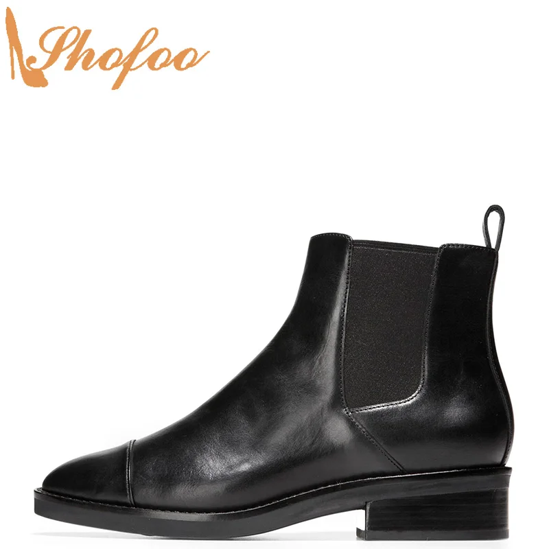 

Черные ботильоны челси на среднем массивном каблуке, женские ботинки с круглым носком, большие размеры 41 42, женская модная обувь