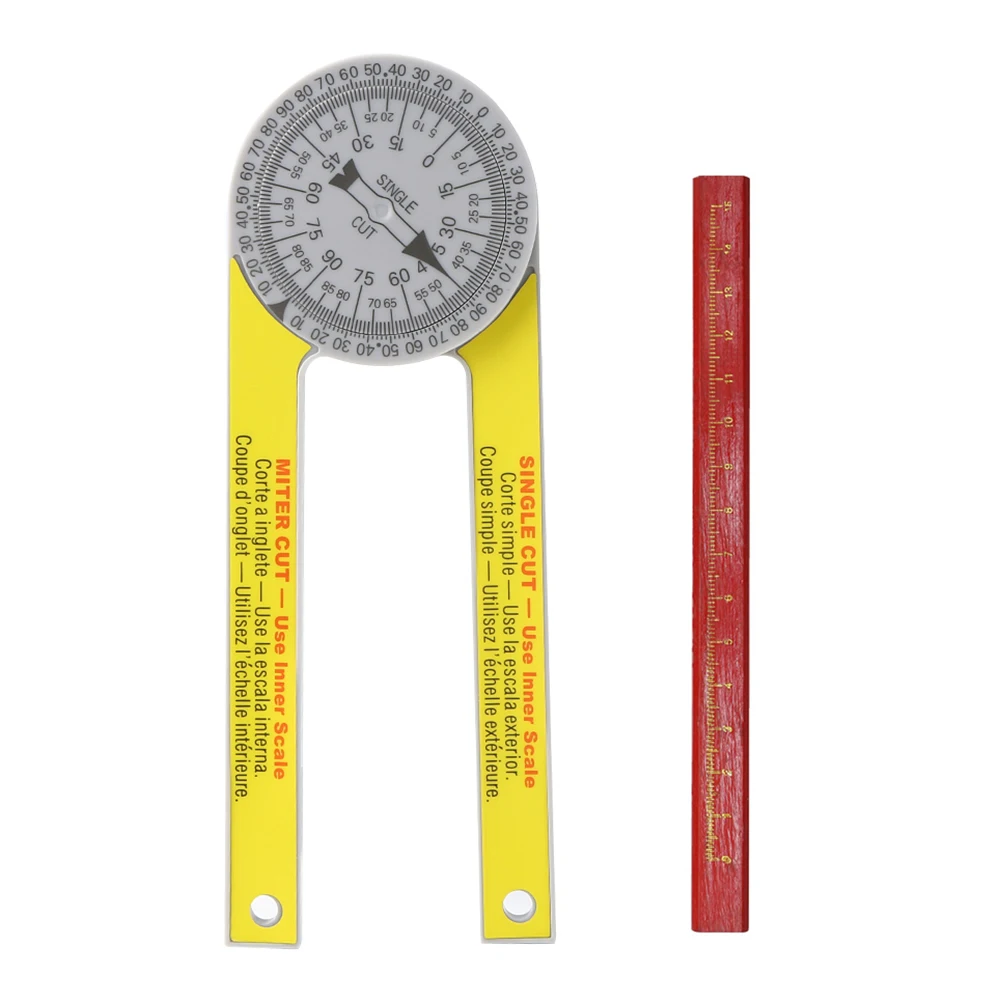 

Miter Saw Protractor ABS Angle Finder Meter Miter Gauge Goniometer Digital Protractor Inclinometer Measuring Ruler with Pencil