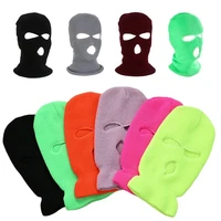 3 hole full face mask autumn winter knit cap for ski cycling army tactical mask balaclava hood motorcycle helmet unisex hats