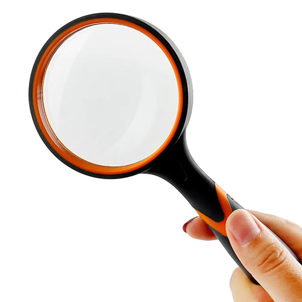 

Magnifier Glass Lens Handheld Rubber Portable Handle High Magnifying Glass for Reading Newspaper Jewelry Eye Loupe Glass