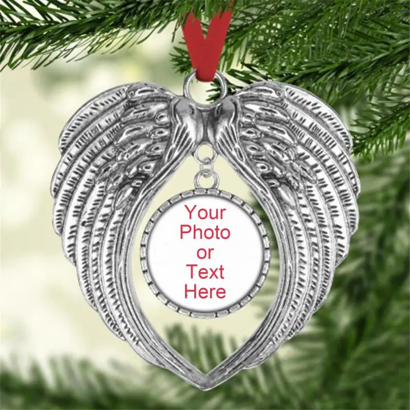 

Christmas Tree Heart Shape Photo Frame Family Keepsake Photo Frame Hanging Pendant DIY Picture Frame New Year Gift Wall Decor