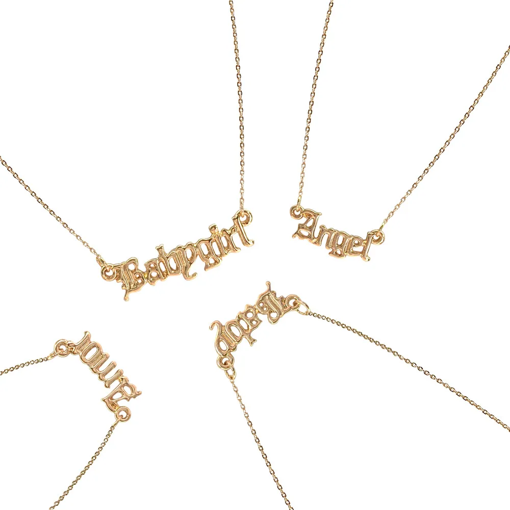 Новое поступление женское ожерелье золотого цвета с надписью Baby Honey|Ожерелья