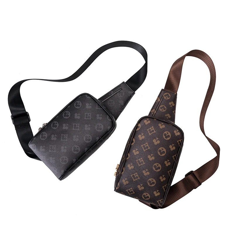 

European and American Fashion Men's Chest Bag Old Pattern Single Shoulder Messenger Bag Female Printing Casual Small Backpack