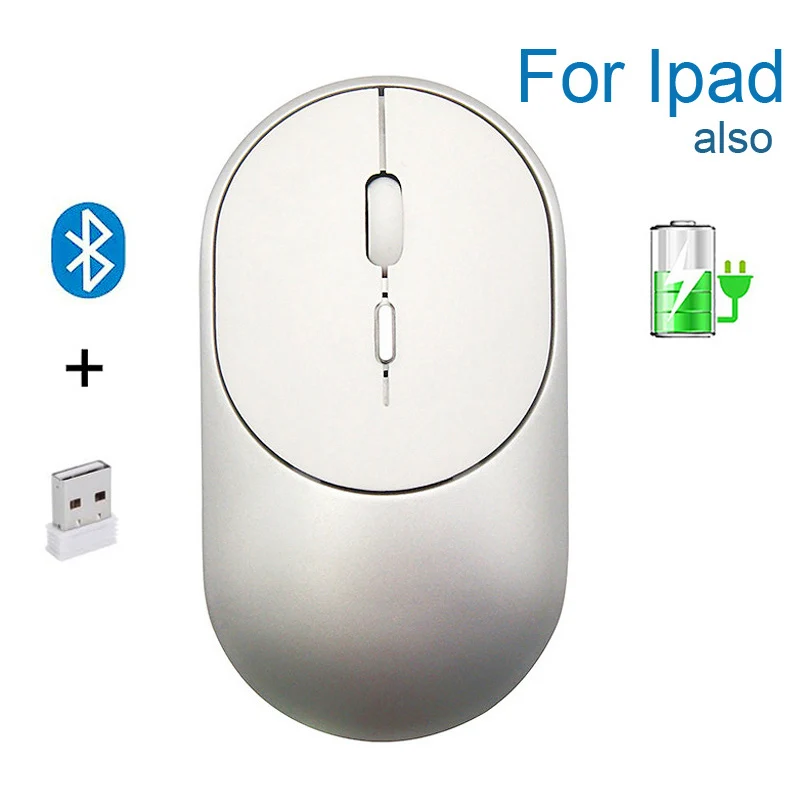 Bluetooth 5 1 + 2 4G Беспроводная Двухрежимная перезаряжаемая мышь оптический USB игровой