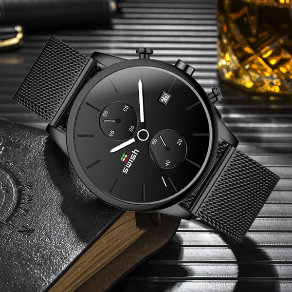 

New Top Brand Watches Men 2020 Men's Full Steel Mesh Band Clock Male Waterproof Sports Quartz Wrist Watch Relogio Masculino