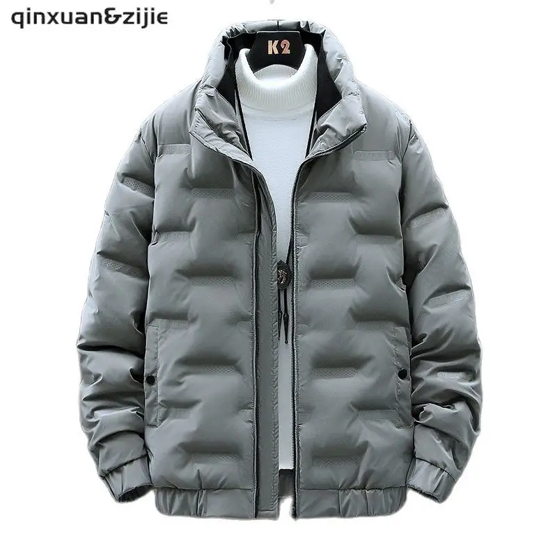 

Casual Men's Winter Jacket 2021 New Outwear Thick Warm Parkas Coats Classic Windproof Pockets Zip Up Detachable Down Jacket Male