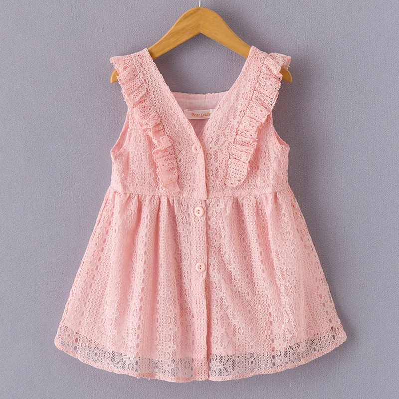 Bear Leader Girls Dress 2022 Summer Mesh Sling Clothes Solid Princess Toddler Tutu Dresses Baby Girl | Детская одежда и обувь