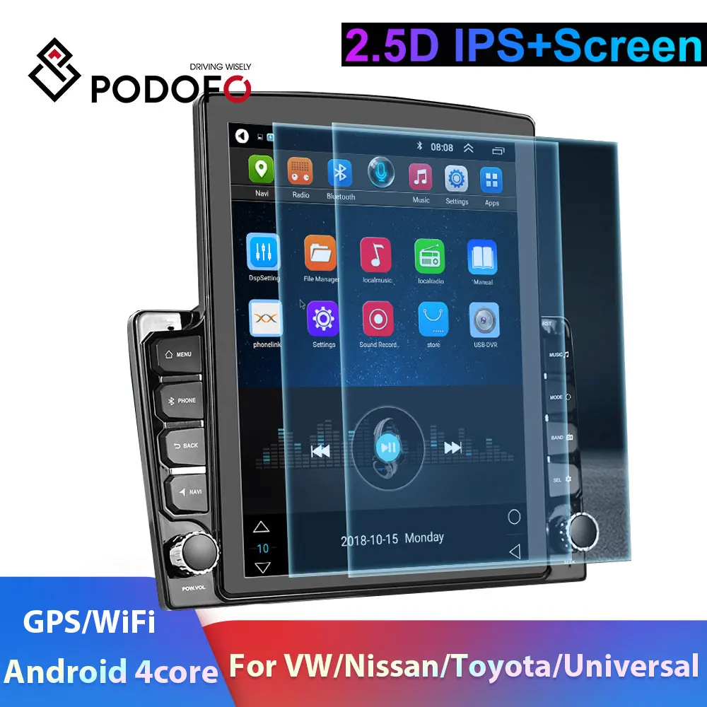 Podofo 2din Android автомобильное радио 10 1 &quot2DIN автомобильный мультимедийный плеер GPS