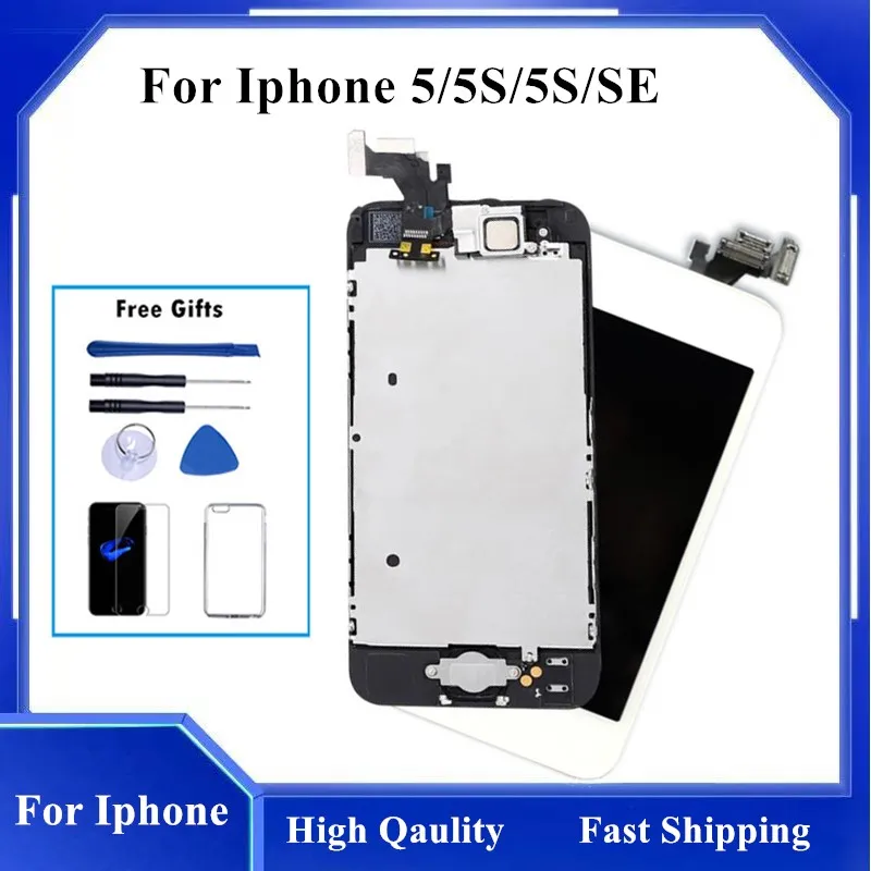 

AAAA Qaulity Full LCD Dislay For Iphone 5 5S 5C Touch Glass Screen Digitizer Replacement For Iphone 5 LCD Replacement +Free Gift
