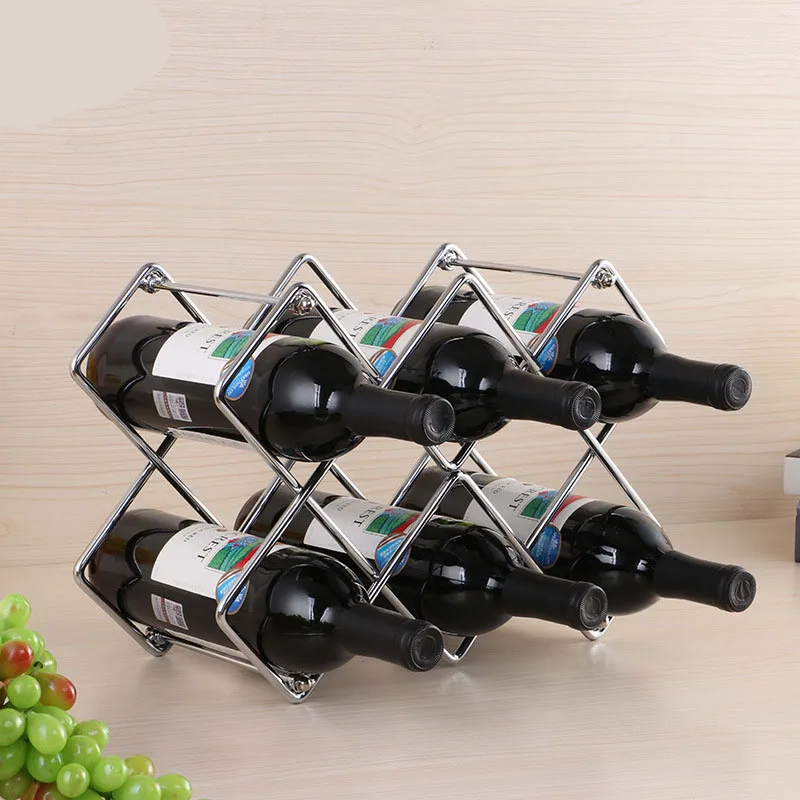 Полка для вина полка виски 6 металлических бутылок держатель шампанского| |
