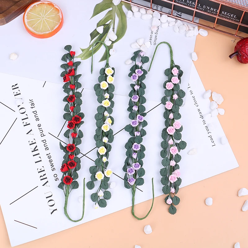 

1 шт. 1:12 Diy миниатюрные розы Кукольный дом Миниатюрные Brocheta цветы ручной работы глина красочные милые скалолазание Роза Wattle