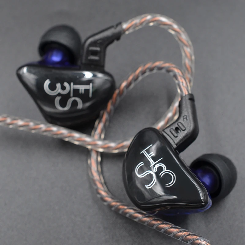 KZ ES3 1DD + 1BA Hifi спортивные наушники-вкладыши Динамический драйвер шумоподавление