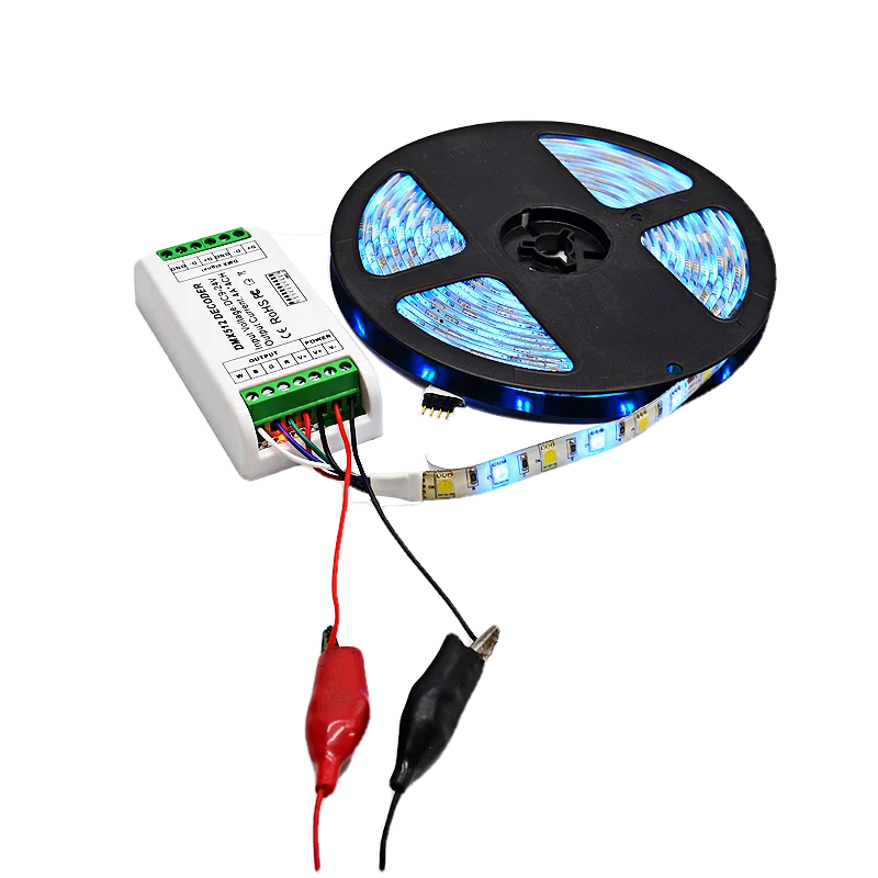 Контроллер dmx 512 3 4CH декодер белый корпус светодиодный rgb контроллер или