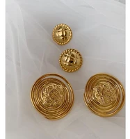 timeless wonder brass retro geo button stud earrings women jewelry goth boho designer ins trendy hiphop rare mix fancy gift 2311