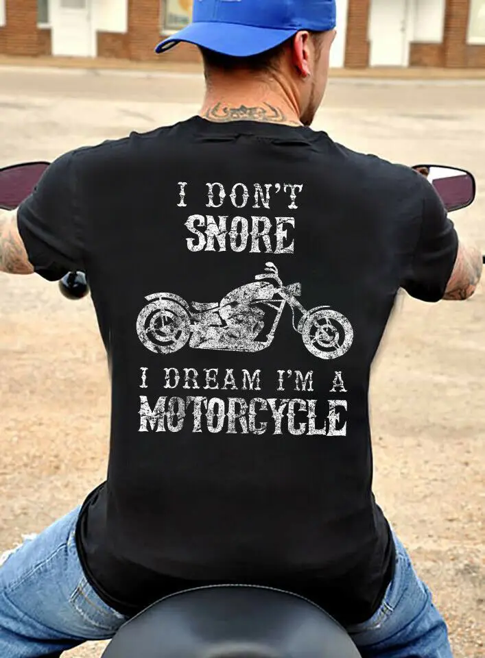 

Я не храп, я мечтал, что я мотоцикл. Забавная футболка мотоциклиста. Летняя хлопковая Футболка с О-образным вырезом короткий рукав мужская фу...