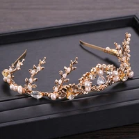 crown freshwater pearl crystal crown headband headdress bridal jewelry accessories hair accessories for women