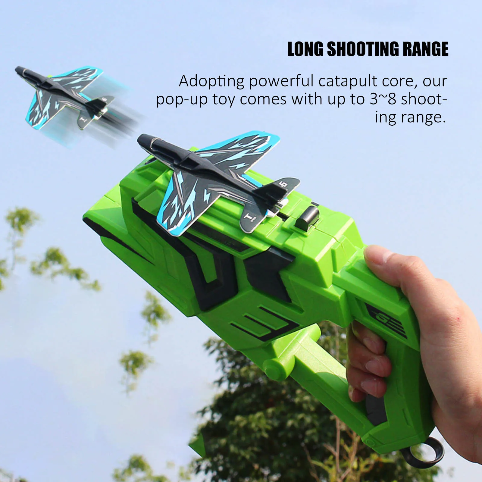 

Детская Спортивная игрушка на открытом воздухе, пусковая установка для самолета, катапульта, игрушка, зеленый развлекательный пусковой мех...