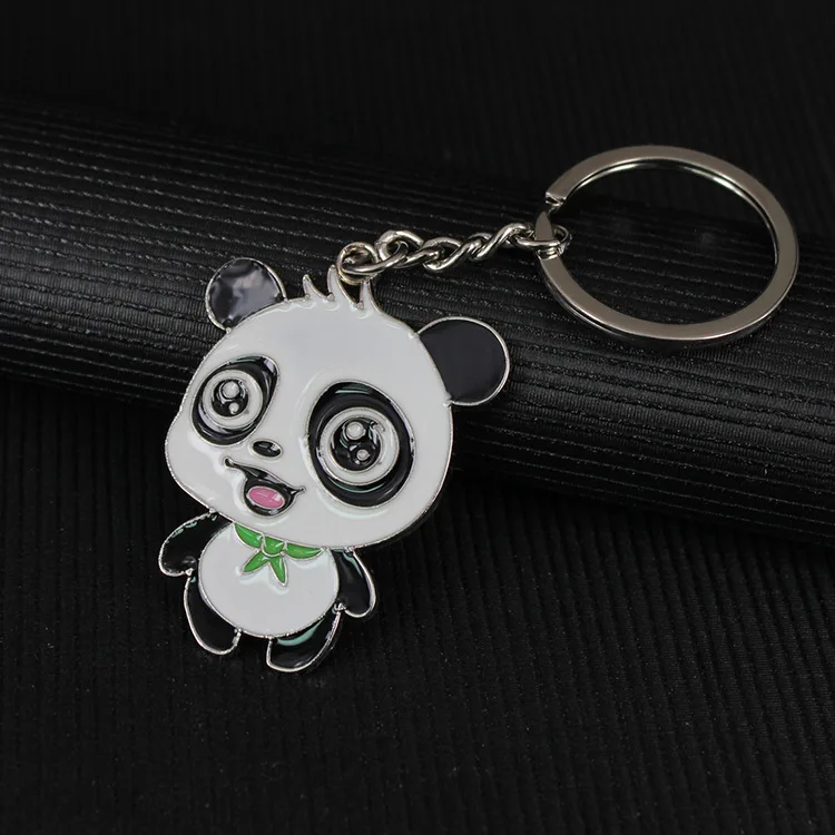 

China Kawaii Animal Panda Metal Keychains Pendant Keyring for Tourism Features Chinese Style Key Children's day Figure Gift New