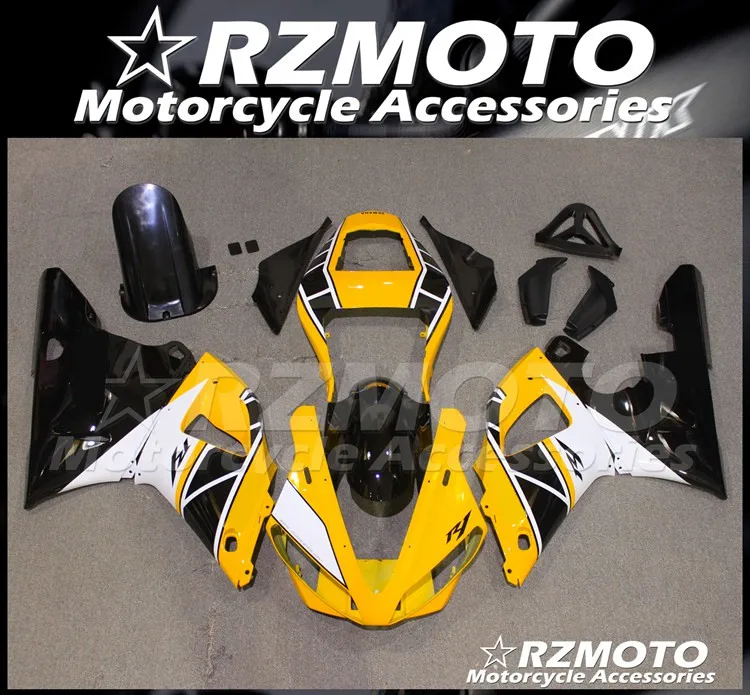 

Литьевая пресс-форма, новый комплект обтекателей из АБС-пластика для мотоцикла YAMAHA YZF- R1 2000 2001 00 01, комплект обтекателей, бесплатно, желтый