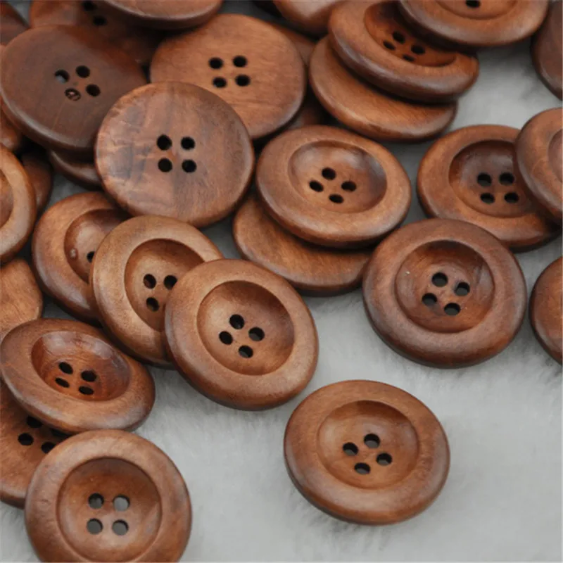 

Free Shipping 20/40pcs Coffee Round Wooden Button For Sewing 25.0mm WB221