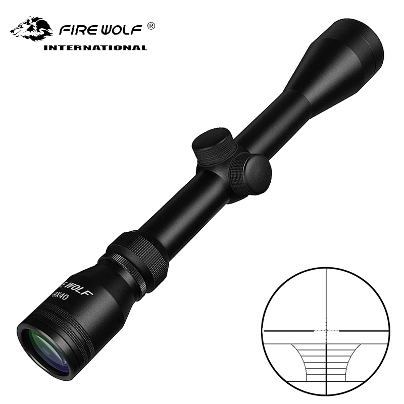 Тактический Оптический прицел Fire wolf 3-9X40 для снайперской винтовки с луком и