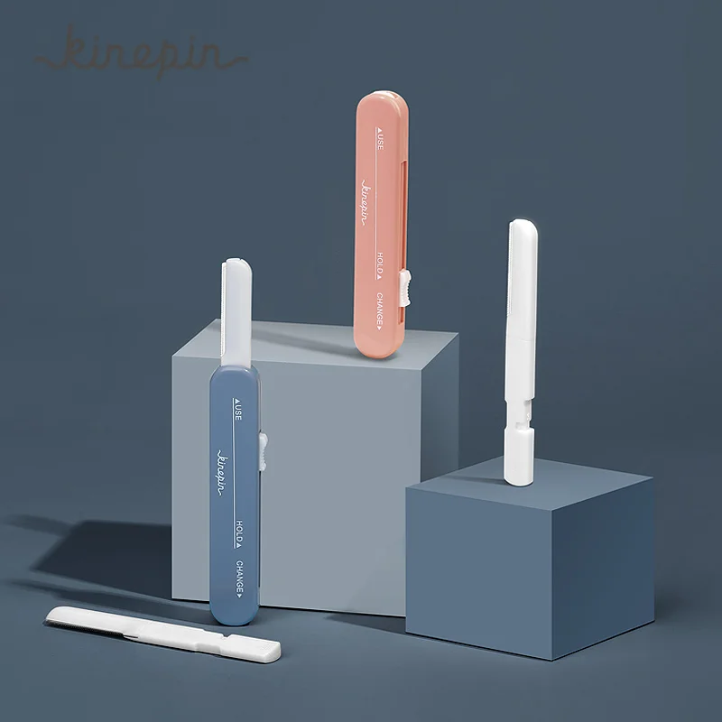 Портативный триммер KINEPIN для бровей бритва из нержавеющей стали со сменным