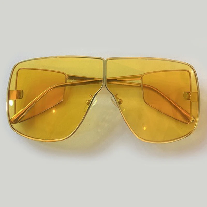 2020 New Rectangle Sunglasses Women Men Fashion Oversized Metal Frame Retro Shades Male Oculos UV400