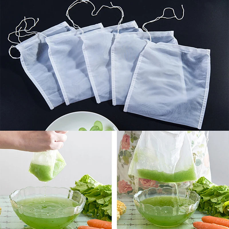 

Fine Nylon Mesh Food Strainer & Cheese Maker Reusable Commercial Food Grade Coffee & Tea Filter Nut Milk Bag 1Pcs