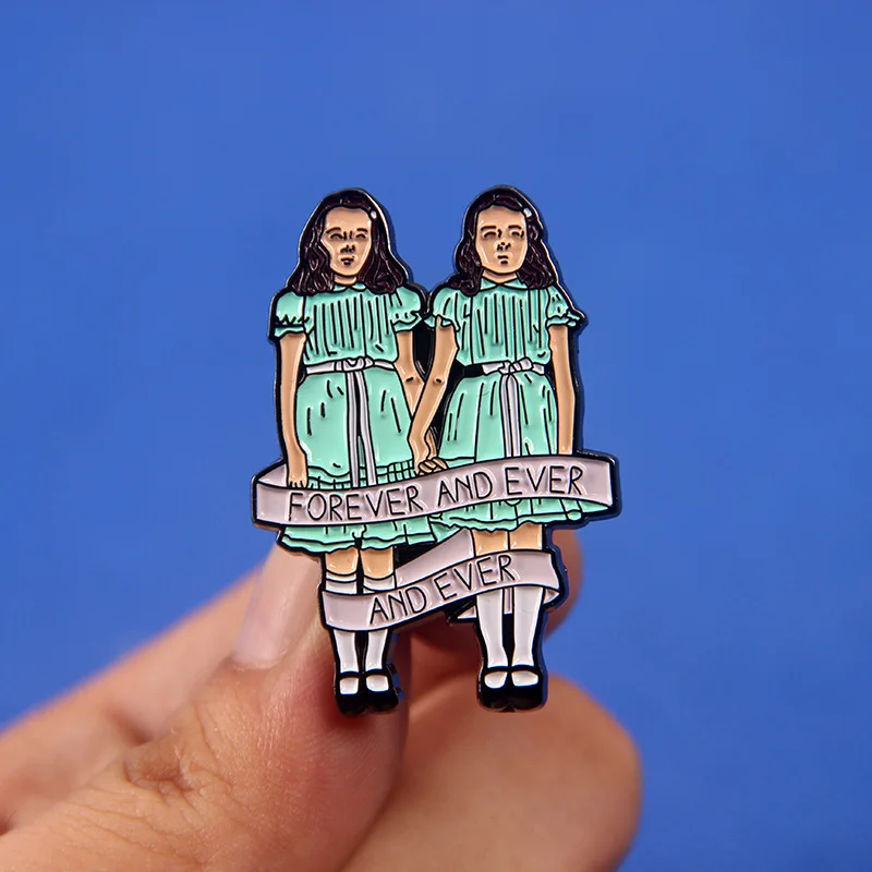 Страшный фильм Блестящий Класс двойная дочь милый мультяшный медный телефон