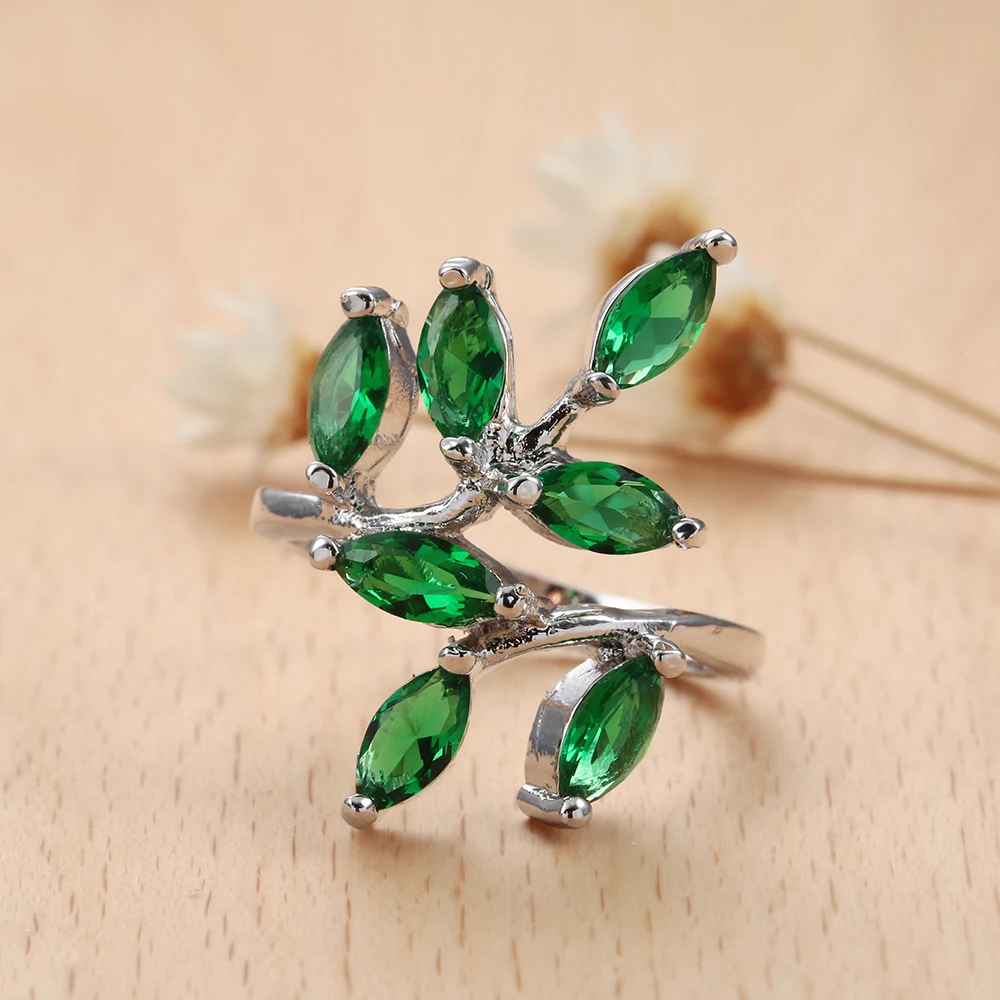 Изысканные CZ стеклянные кольца на заказ Черное золото роскошное зеленое синее