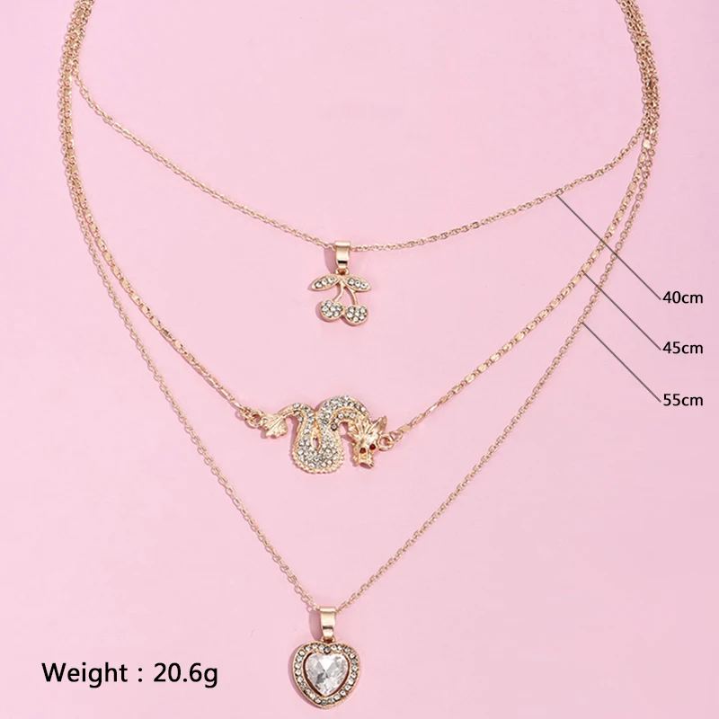 3 шт./компл. женский пляжный комплект ожерелий в стиле ретро подвеска виде сердца