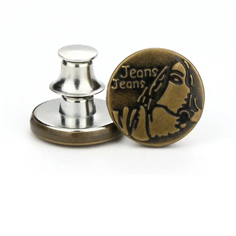 

6pcs Detachable Buttons Jeans Easy Clip Snap Button Perfect Fit Instant Universal Buckles Thin Waist Replacement No Sew Needed