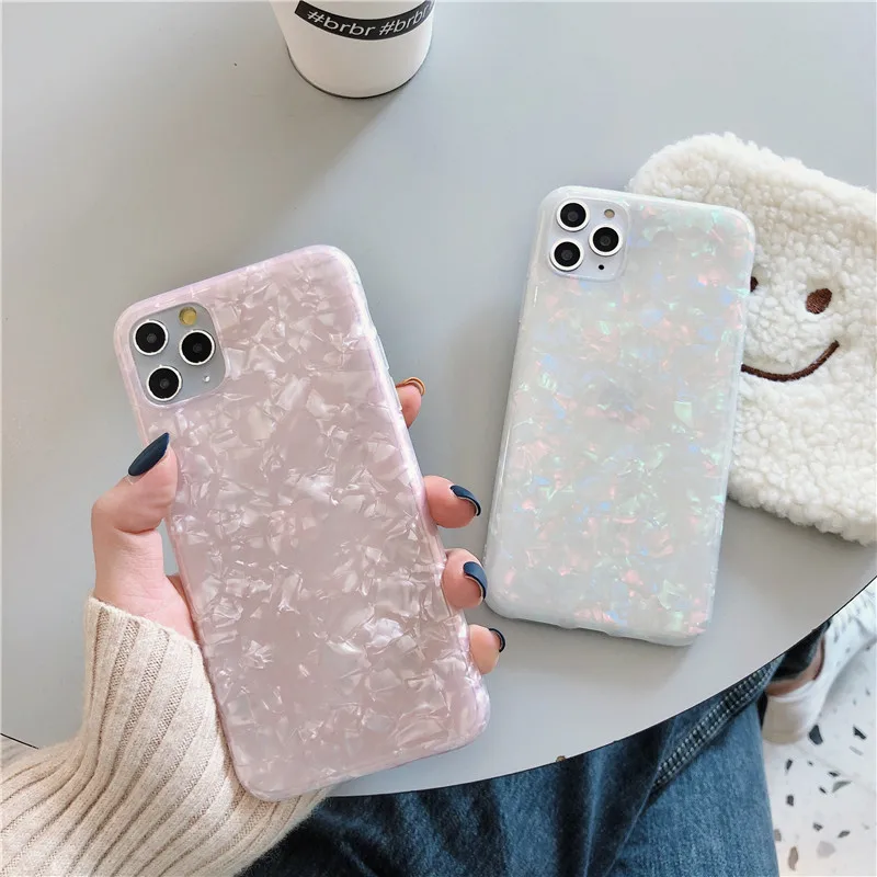 Cute Shockproof Phone Case for iPhone 7 8 Plus X XS Max XR 11 12 13 Pro Girls Women Pretty Design Sparkle Translucent | Мобильные