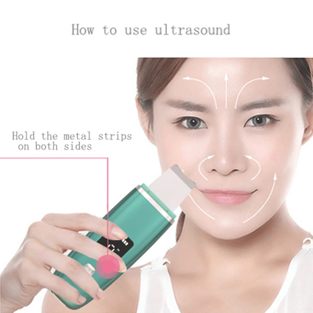 

Ultrasonic Vibration Blackhead Remover Deep Cleansing Face Scrubber Pore Cleaner Lifting Machine Facial Led Peeling Shovel