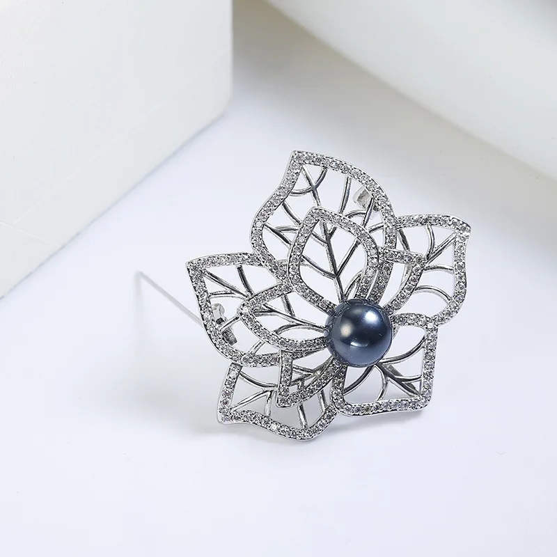 Женская Брошь с цирконом брошь листьями из настоящего золота 24 К Ювелирное