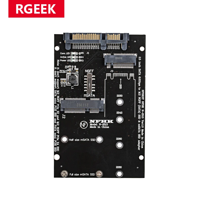 Переходник RGEEK M.2 NGFF Msata SSD на SATA 3 0 2 5 адаптер M2 PCI преобразователь переходная карта