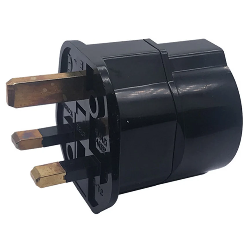 2pcs Germany franch eu to uk fused plug adapter 2pin power cord convert wired connector female 16A 13A male UK | Электроника