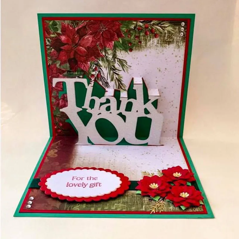 Выдвижная надпись Thank You металлические Вырубные штампы для скрапбукинга и