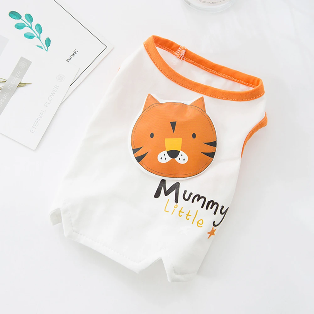

UOOBO Pet Cat Clothes Summer Breathable Cat Vests Sports T Shirts Costume Thin pattern Clothes for Small Dogs cat