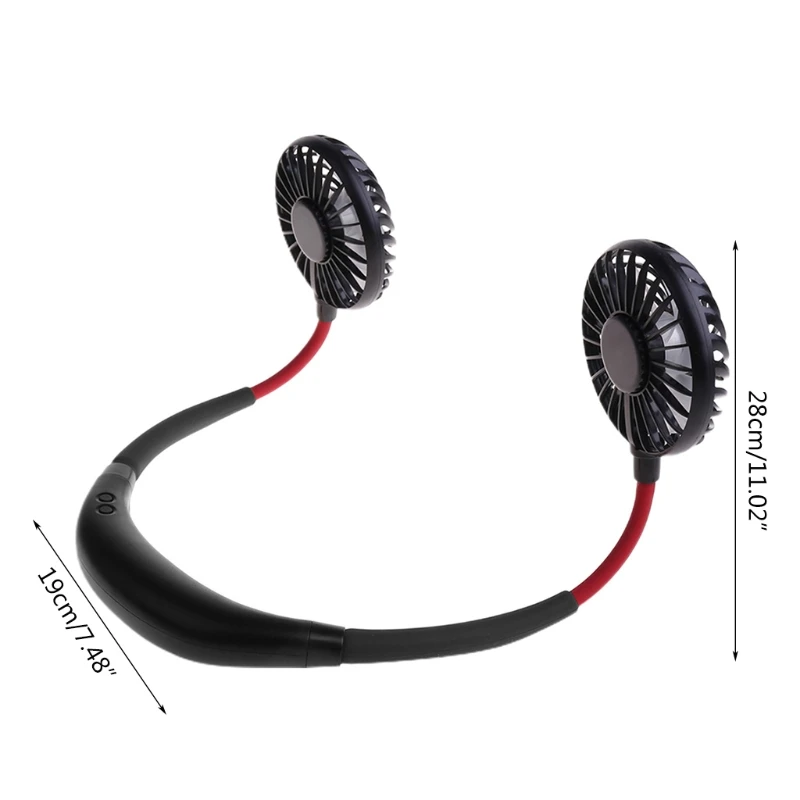 

Portable USB Rechargeable Dual Head Neck Hanging Fan Mini Air Cooler for Outdoor